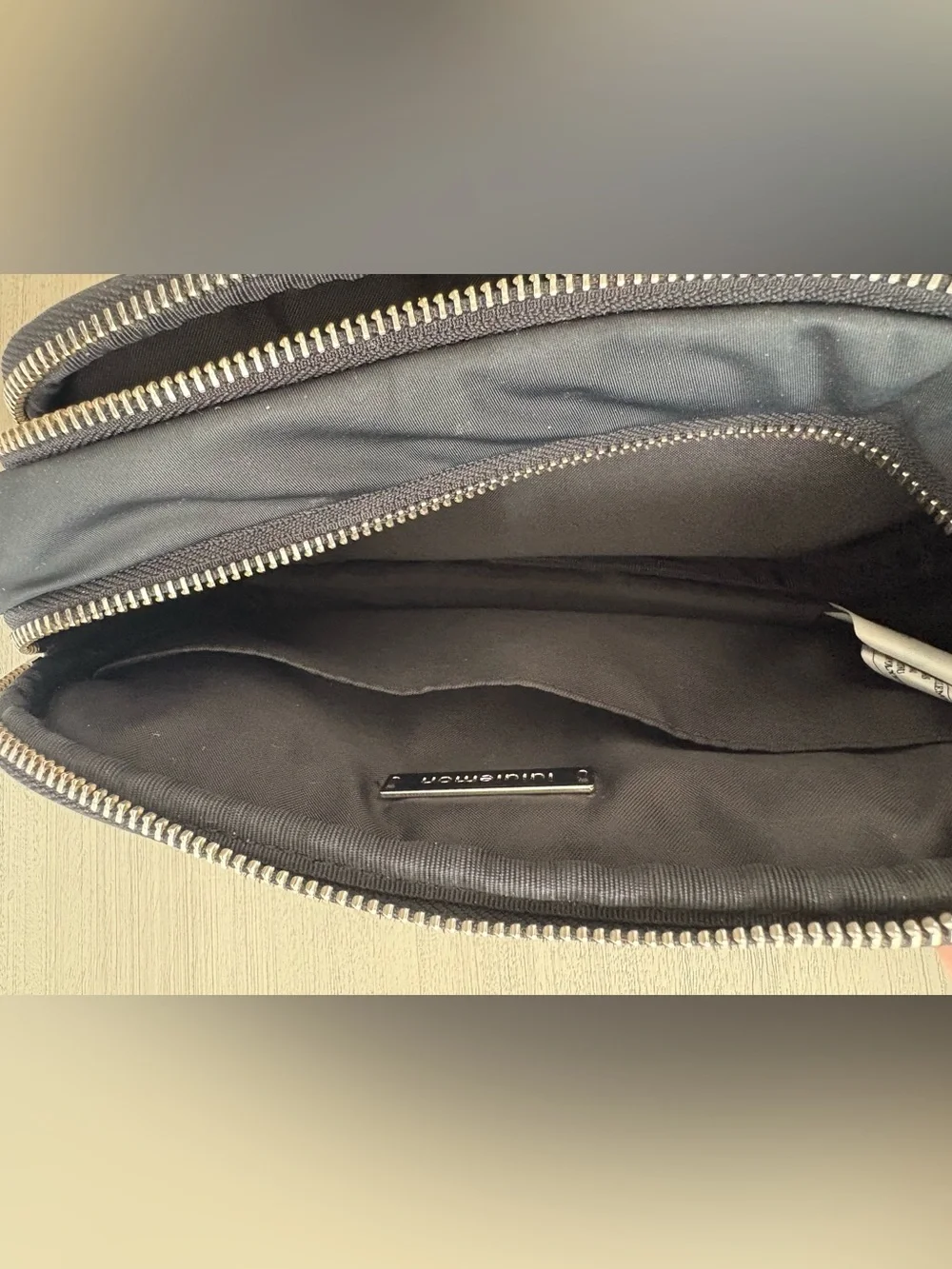 lululemon athletica Black Crossbody Camera Bag with Silver Hardware. 2L